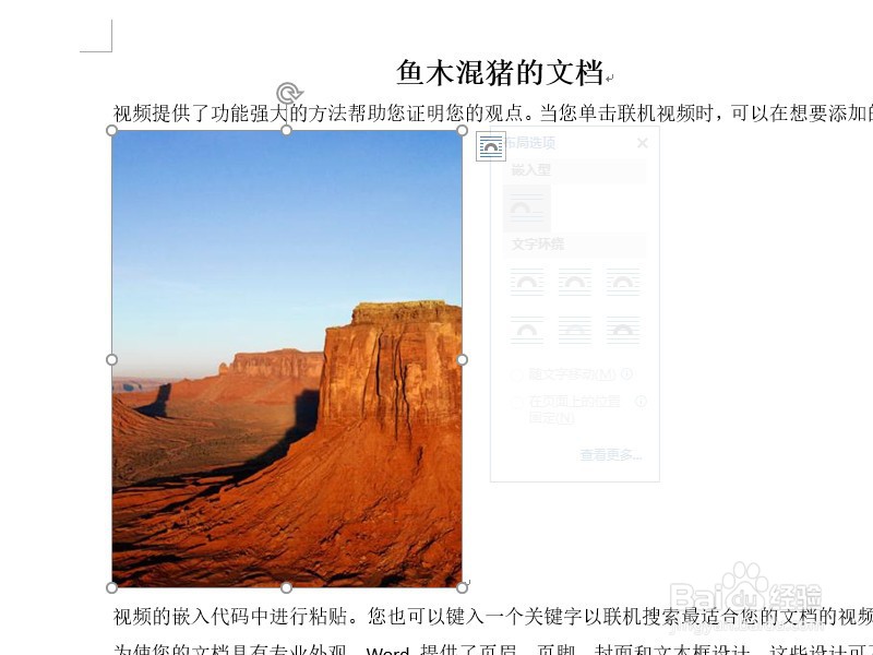 Word如何让文字出现在插入图片旁边