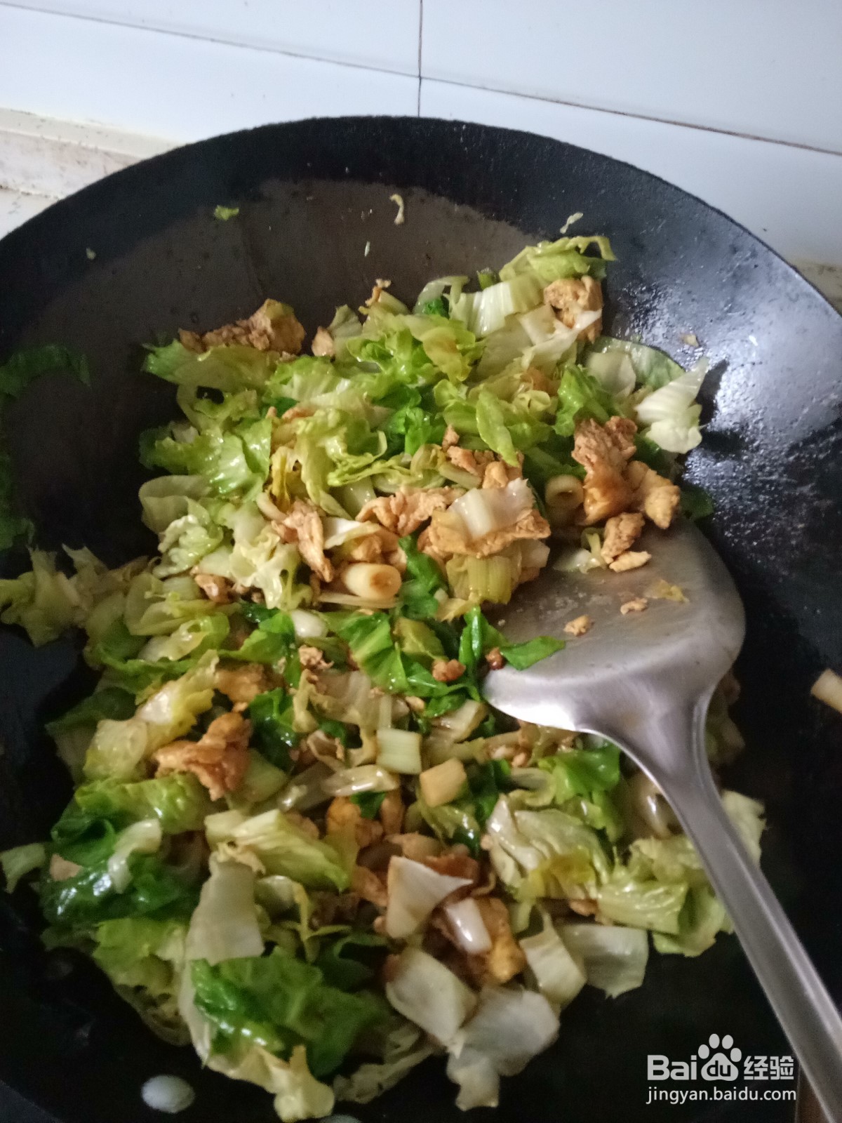 大葱鸡蛋酱炒生菜