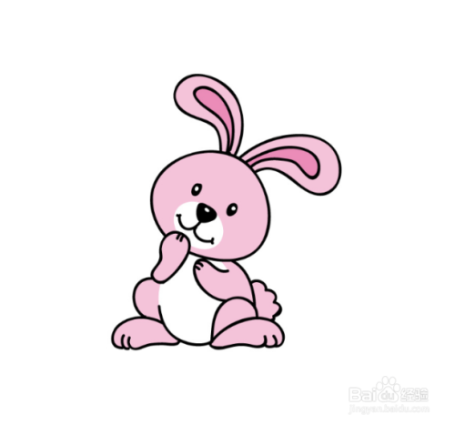 如何画玩耍的卡通兔子的简笔画?