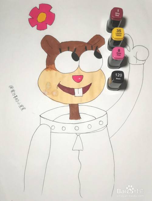 画海绵宝宝里的松鼠珊迪