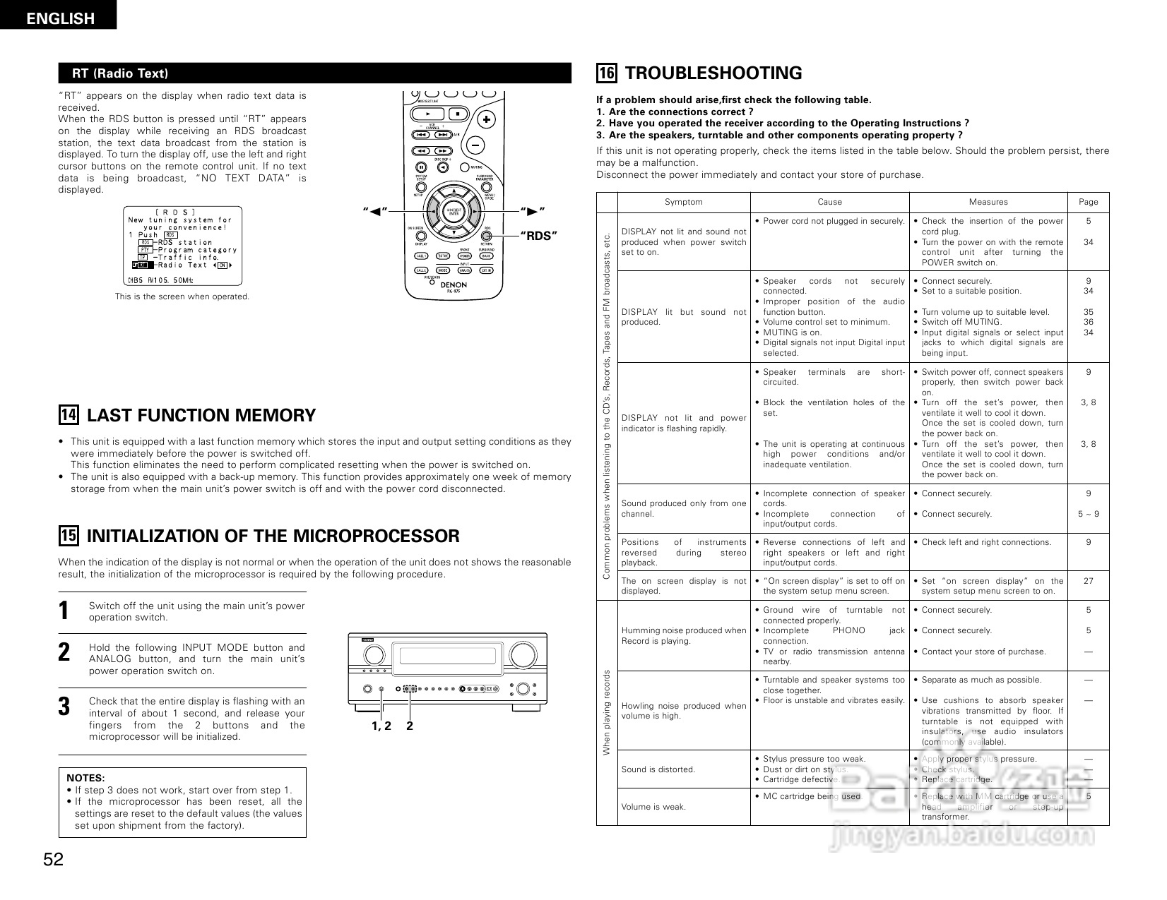 DENON AVR-2805收音环绕扩音机操作说明书:[3]