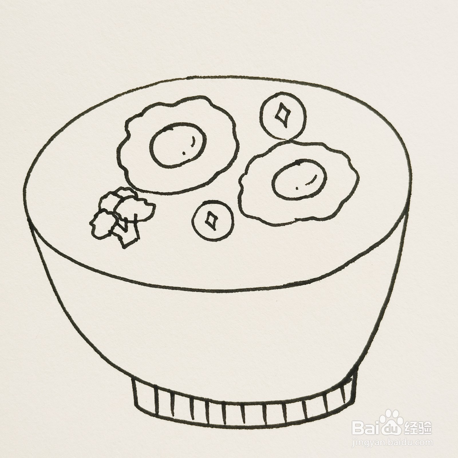 简笔画怎么画一碗拉面？