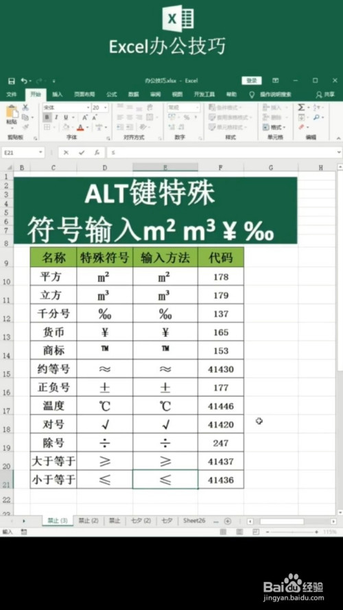 excel如何輸入特殊符號?