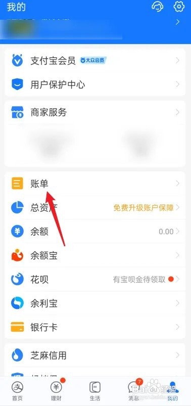 支付宝支付记录在哪里查看