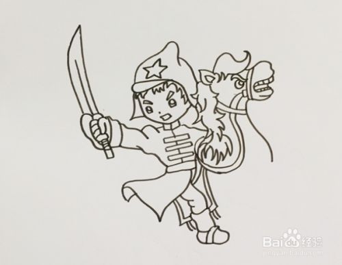 保尔柯察金的简笔画教程