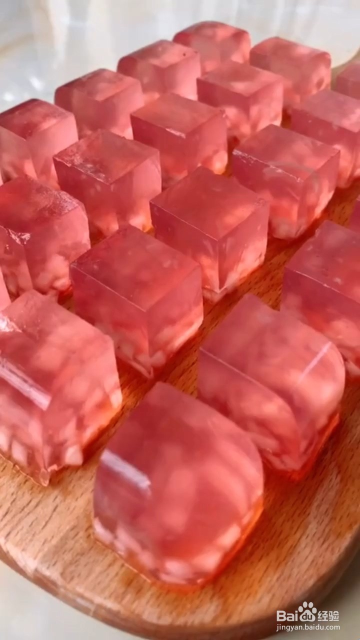 如何制作粉色蜜桃果冻
