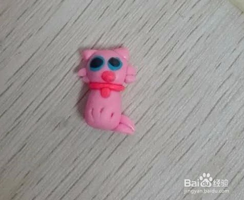 牡丹花上的猫咪黏土做法