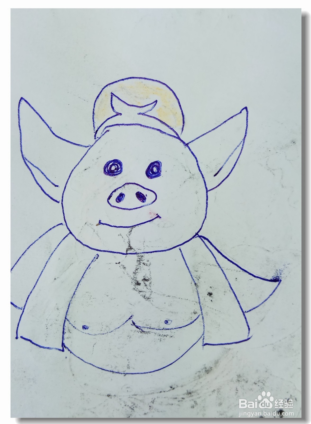 这样画简笔画“猪八戒来了”？