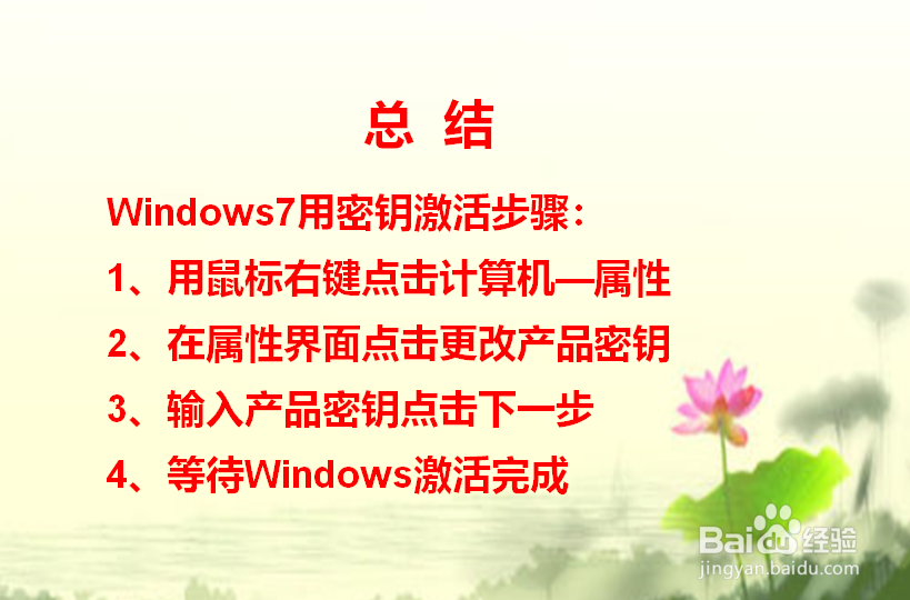 怎么用密钥激活windows7系统