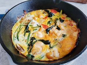 健康养生佳品菠菜扇贝丁奶酪烘蛋的做法