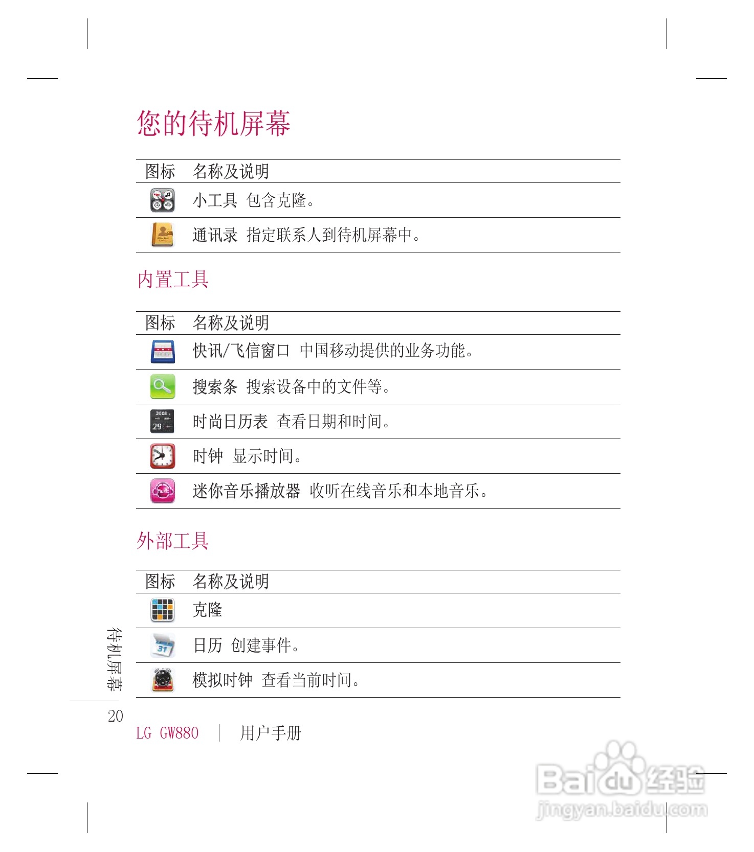 LG GW880手机使用说明书:[3]