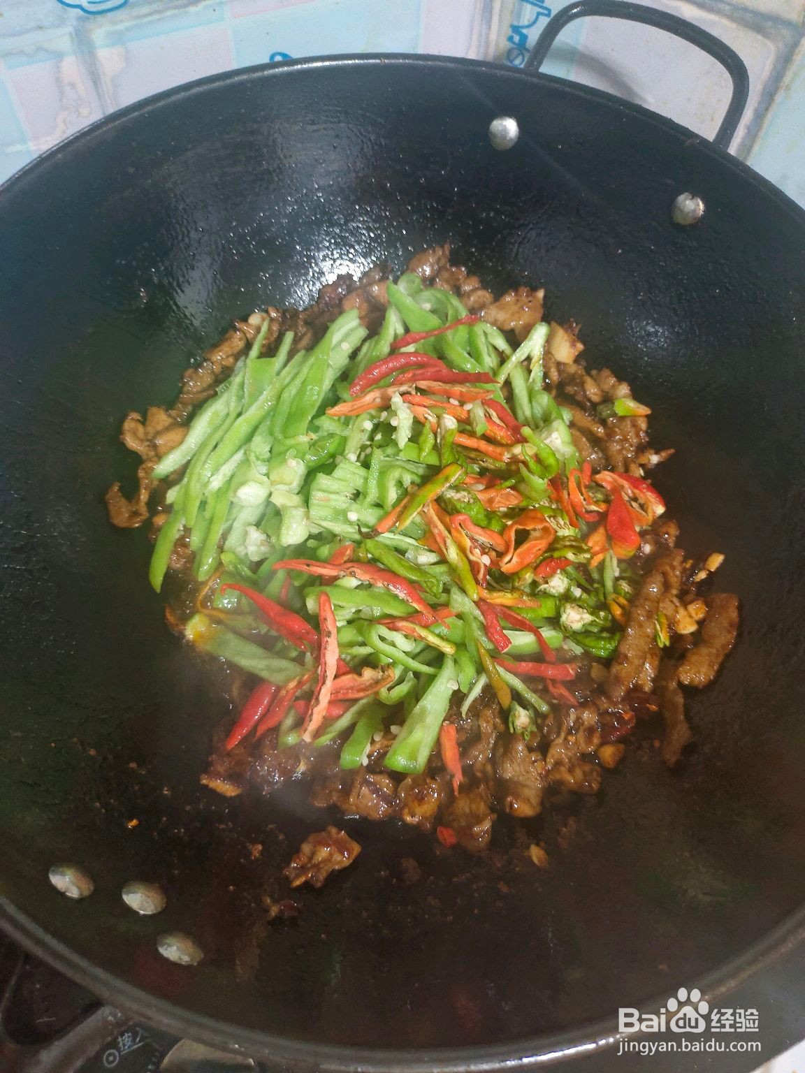 青椒肉丝面的做法