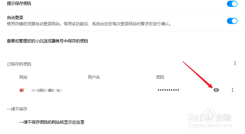 小白浏览器如何查看保存的账号密码