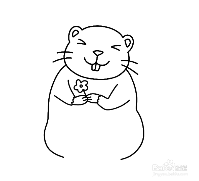 如何画开心的卡通老鼠的简笔画