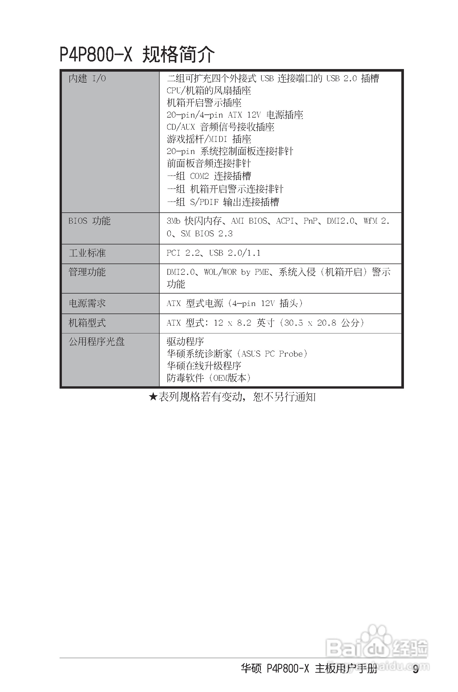 华硕P4P800-X主板使用说明书:[1]