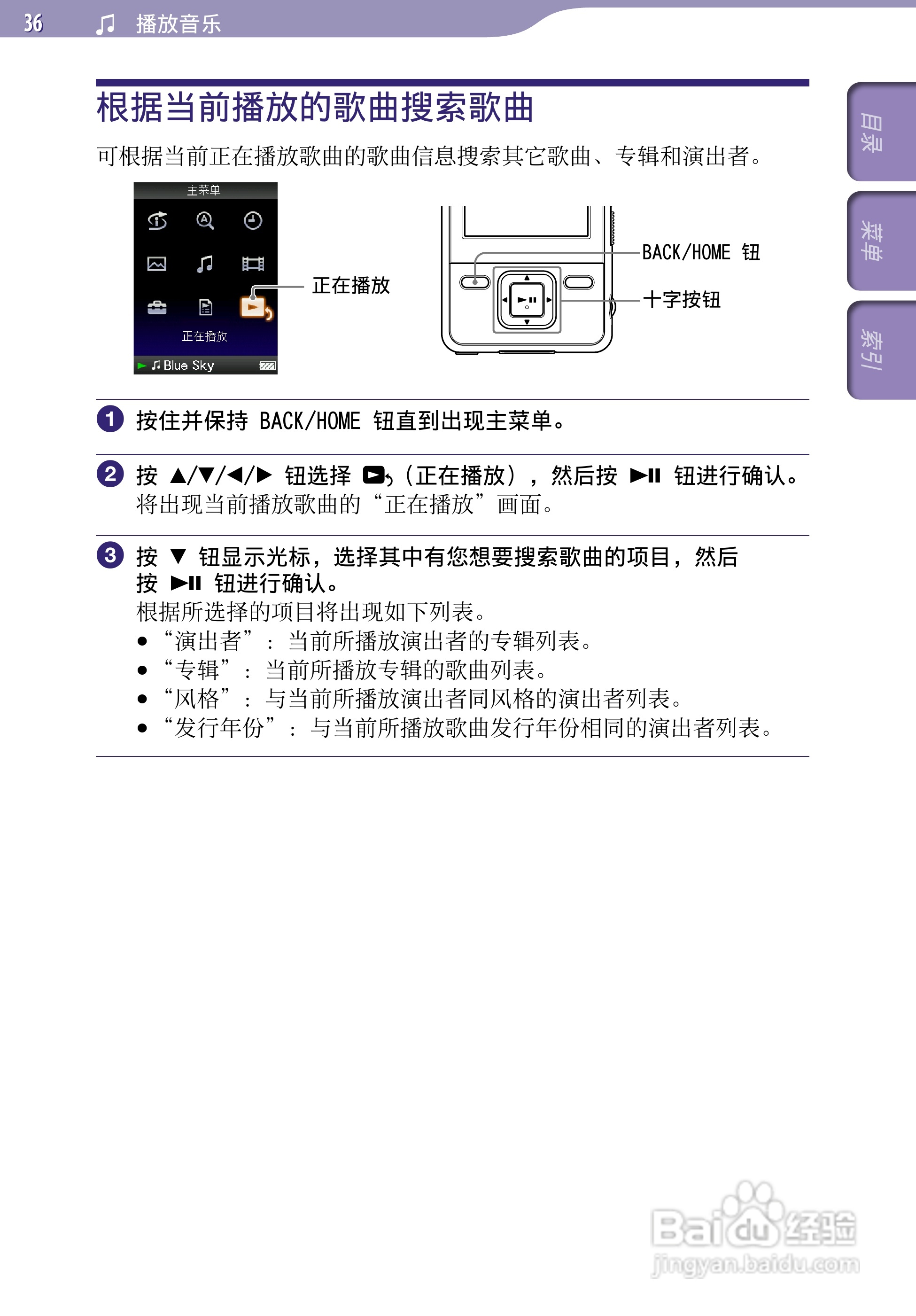 SONY索尼NWZ-A728数码影音使用说明书:[4]