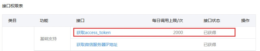 微信工作平台开发者模式获取access_token的函数