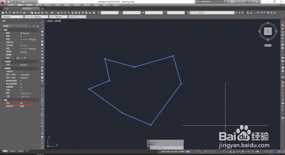 cad中如何把已有的多线段生成闭合
