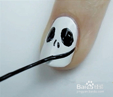 风骷髅头美甲教程