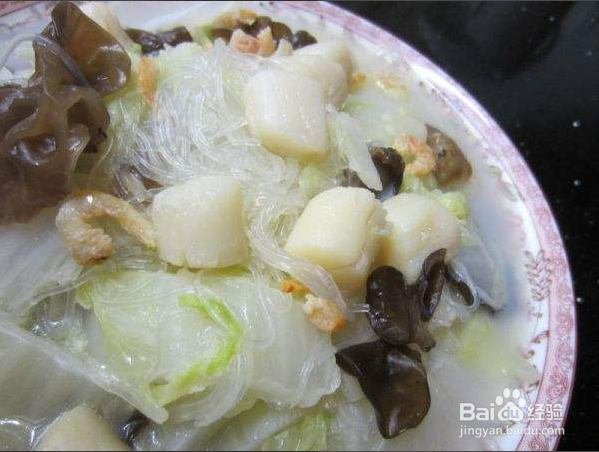 干贝白菜炖粉丝的做法