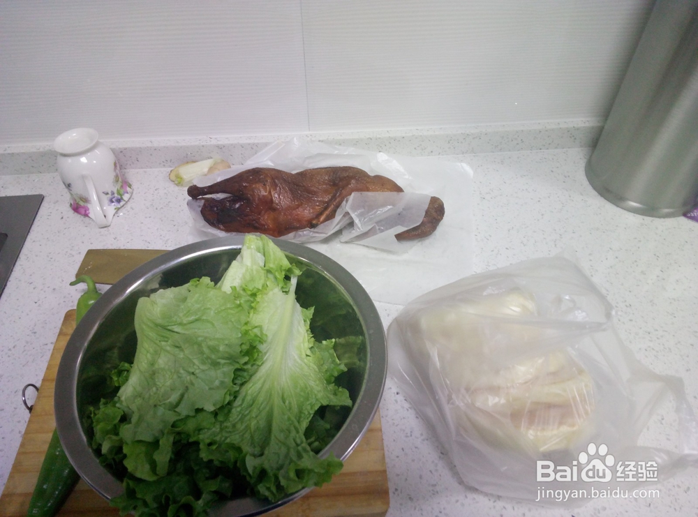 快速烤鸭肉夹馍的制作方法