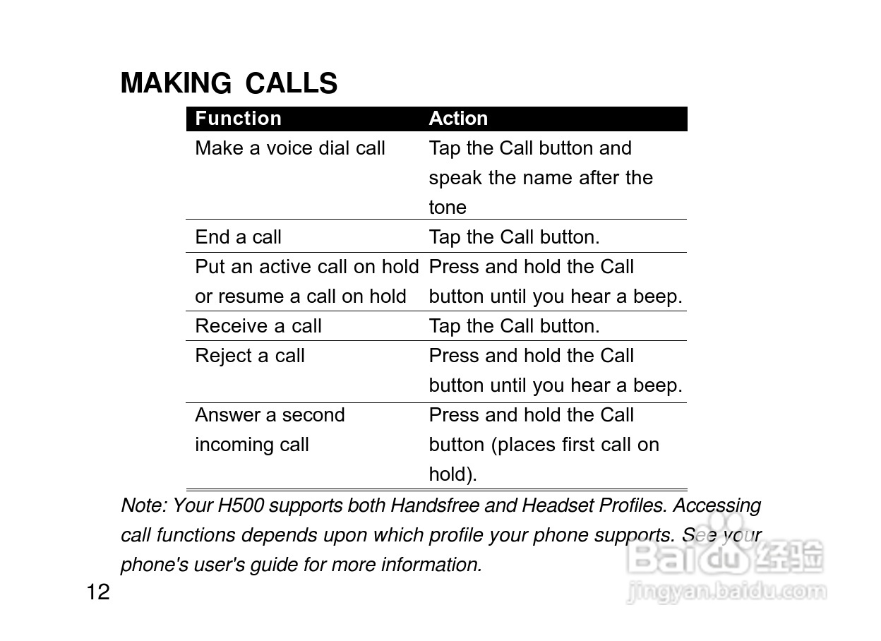 摩托罗拉H500蓝牙耳机使用说明书:[3]