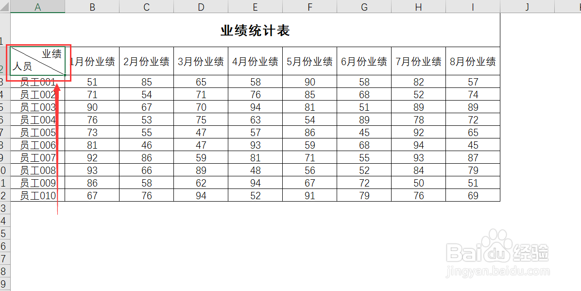 excel表格中如何制作斜线表头