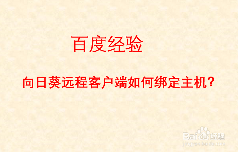 向日葵远程客户端如何绑定主机