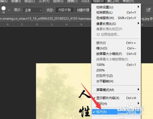 ps标尺辅助线怎么拉