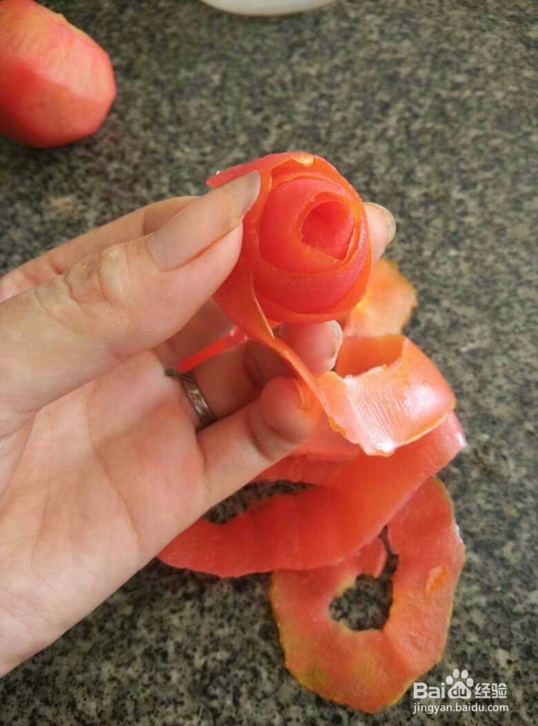 逼真精美的番茄玫瑰花的制作方法图解