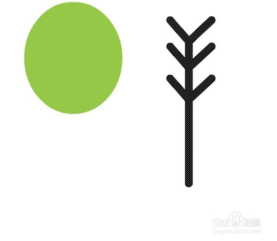 flash用椭圆形等绘制简单的树木