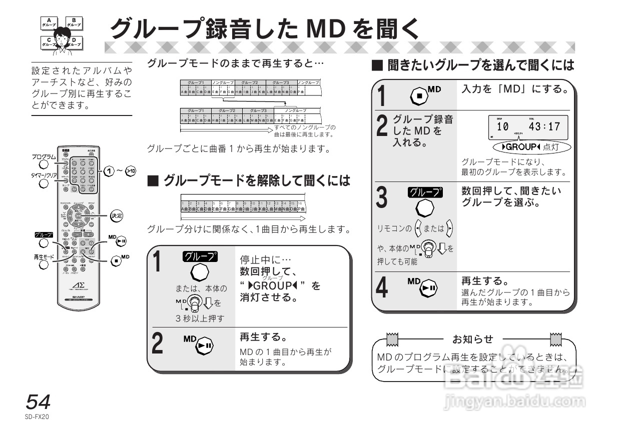 SHARP SD-FX20 CD/MD收音音响使用说明书:[3]