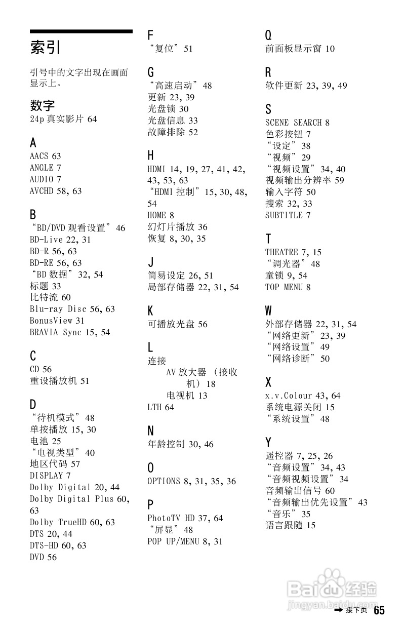 索尼BDP-S185蓝光播放机使用说明书:[4]