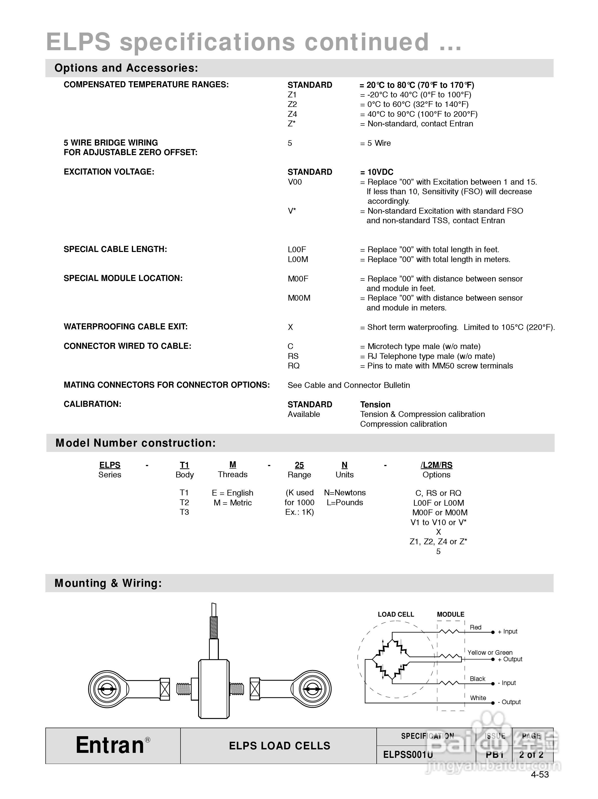 MEAS-精量电子ELPS拉力传感器说明书
