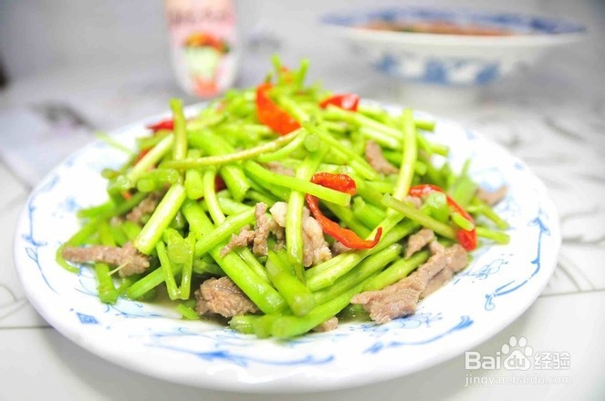 蒿根肉丝的做法