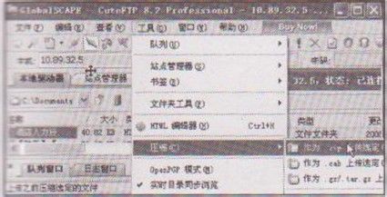 向大家教授使用CuteFTP pro上传压缩功能
