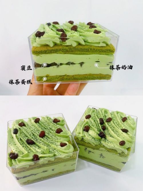 抹茶蜜豆盒子蛋糕