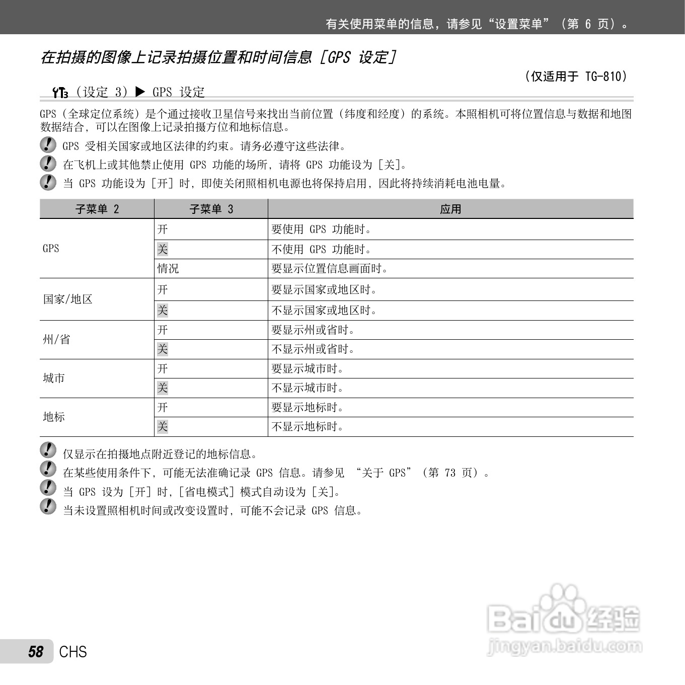奥林巴斯TG-805数码相机使用说明书:[6]