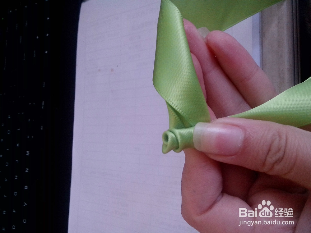 丝带玫瑰花的制作