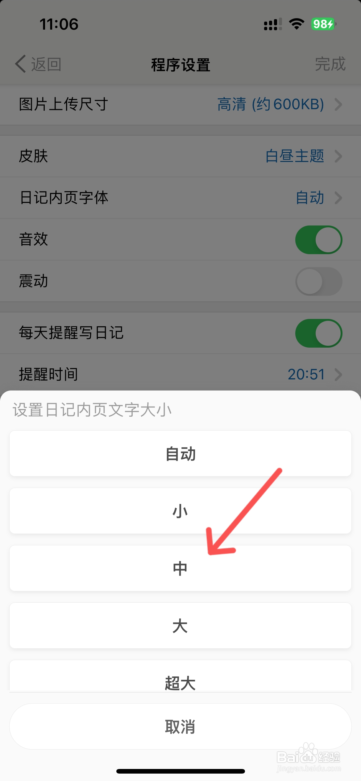 iCity在哪设置日记内页文字大小
