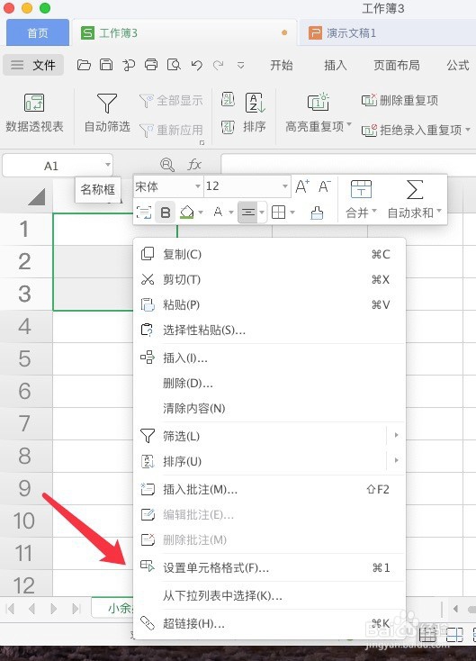如何在填写单元格时带上默认输入