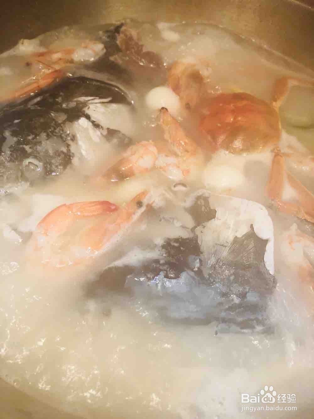 鱼头虾蟹汤的做法