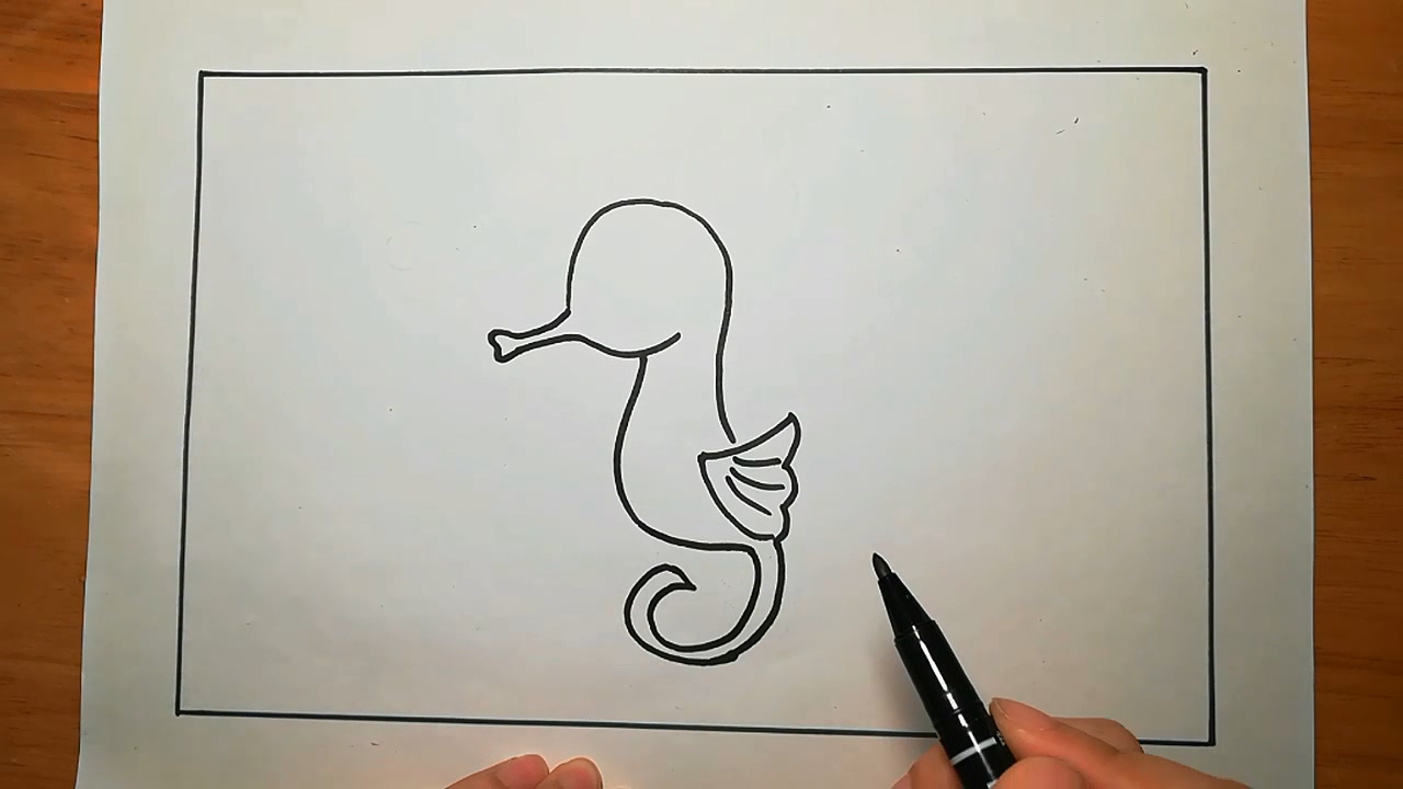 如何画海马简笔画