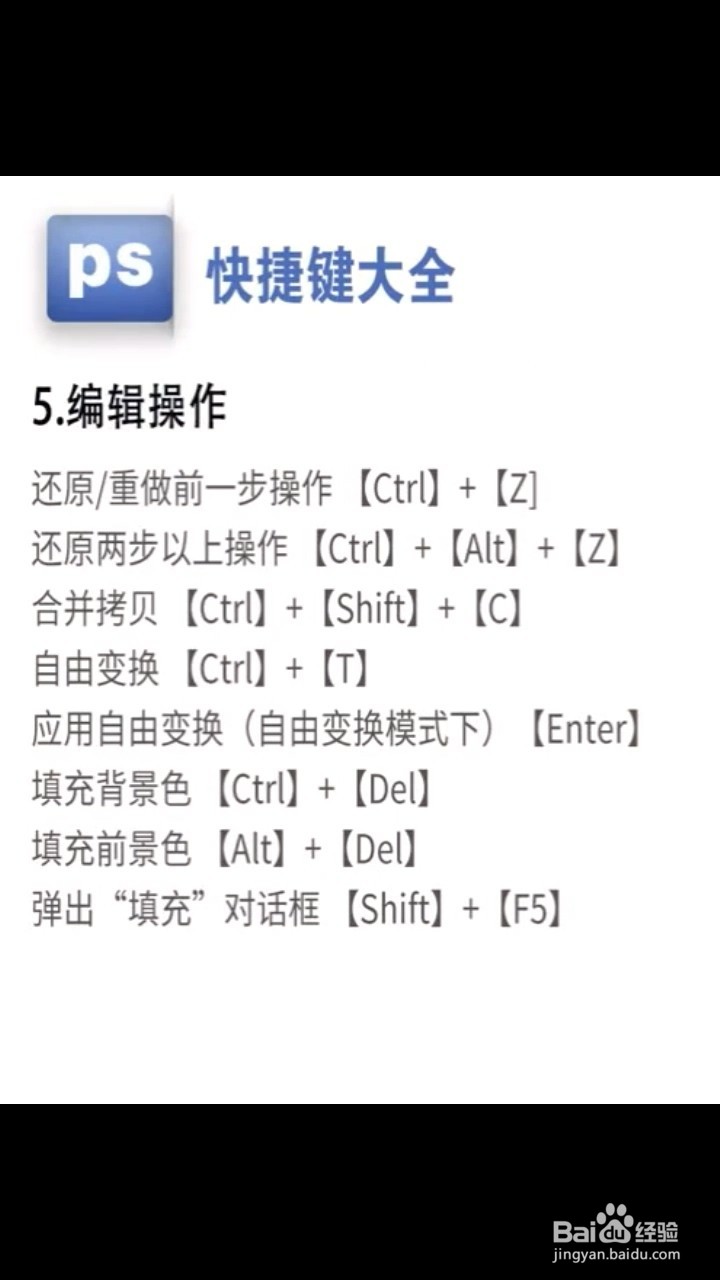 Ps的快捷键有什么