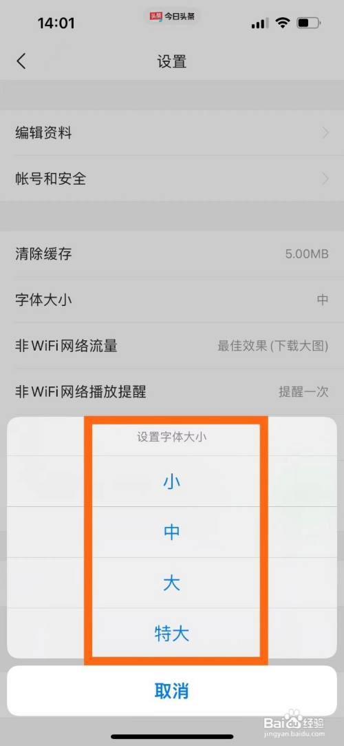 在哪调整今日头条极速版字体大小