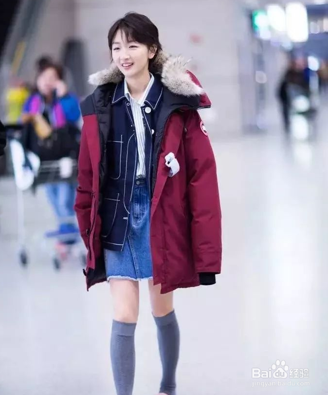 牛仔外套和大衣叠穿