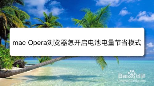 mac Opera浏览器怎么开启电池电量节省模式