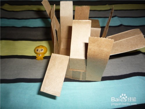 旧物改造----牛皮纸购物袋改造的小花篮