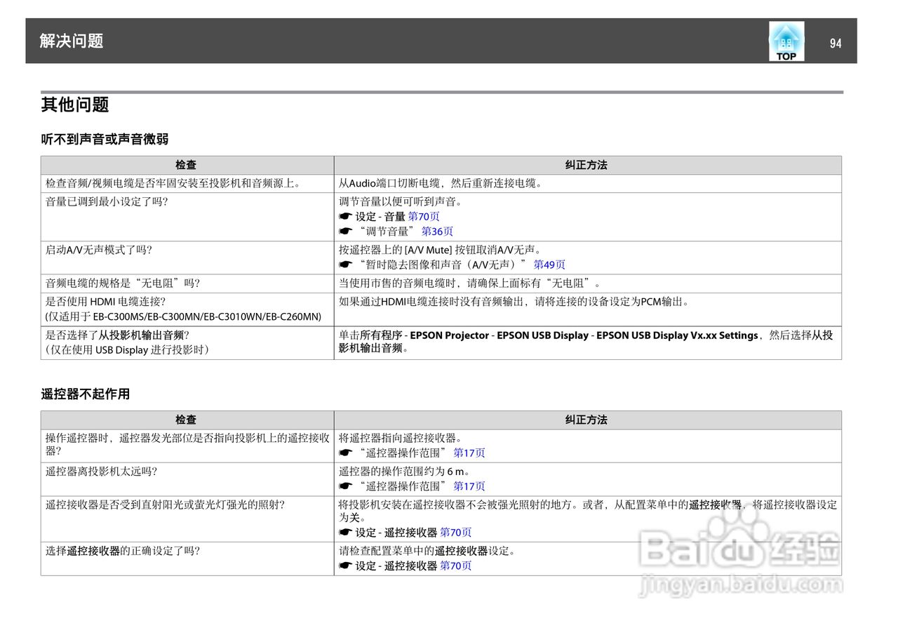 爱普生EB-C3000X投影机使用说明书:[10]
