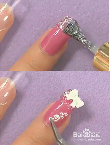 蝴蝶结美甲DIY教程